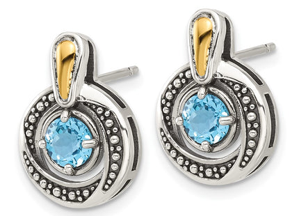 14k/Silver Two-Tone Earrings Style QTC1803 - Classique Jewelry Inc.