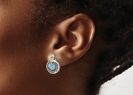 14k/Silver Two-Tone Earrings Style QTC1803 - Classique Jewelry Inc.