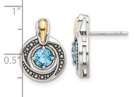 14k/Silver Two-Tone Earrings Style QTC1803 - Classique Jewelry Inc.