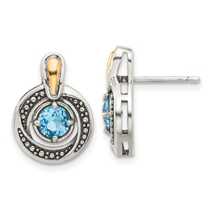 14k/Silver Two-Tone Earrings Style QTC1803 - Classique Jewelry Inc.
