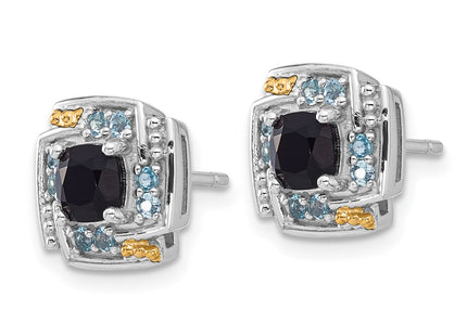 14k/Silver Two-Tone Earrings Style QTC1806 - Classique Jewelry Inc.