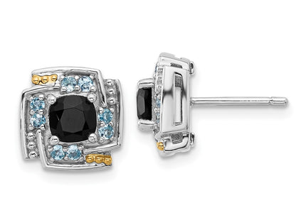 14k/Silver Two-Tone Earrings Style QTC1806 - Classique Jewelry Inc.