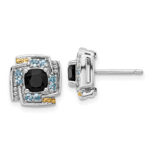 14k/Silver Two-Tone Earrings Style QTC1806 - Classique Jewelry Inc.