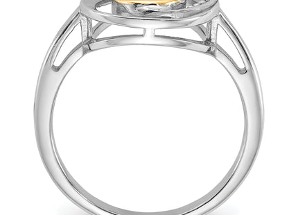 Shey Couture Sterling Silver Rhodium-plated with 14k Accent London Blue Topaz Ring