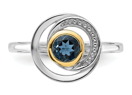 Shey Couture Sterling Silver Rhodium-plated with 14k Accent London Blue Topaz Ring