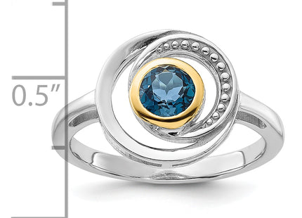 Shey Couture Sterling Silver Rhodium-plated with 14k Accent London Blue Topaz Ring
