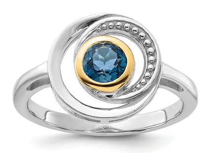 Shey Couture Sterling Silver Rhodium-plated with 14k Accent London Blue Topaz Ring