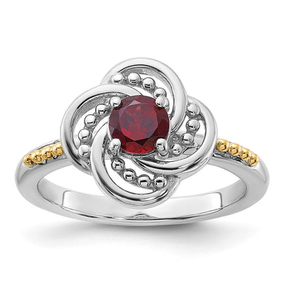 Sterling silver garnet ring