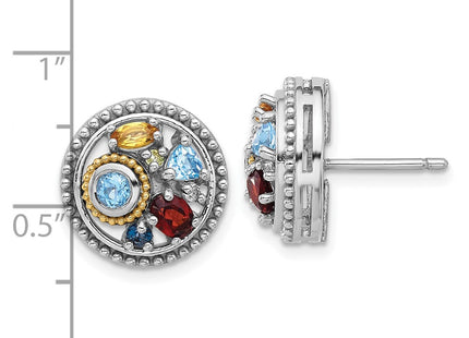 14k/Silver Two-Tone Earrings Style QTC1827 - Classique Jewelry Inc.