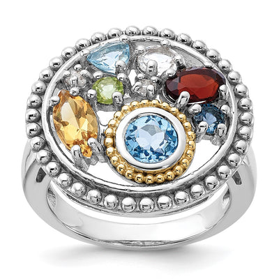 Sterling silver blue topaz ring