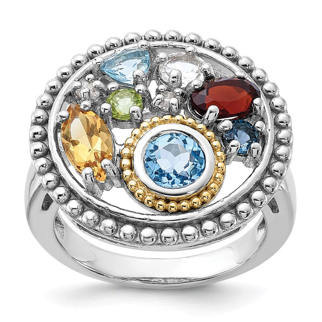 Sterling silver blue topaz ring