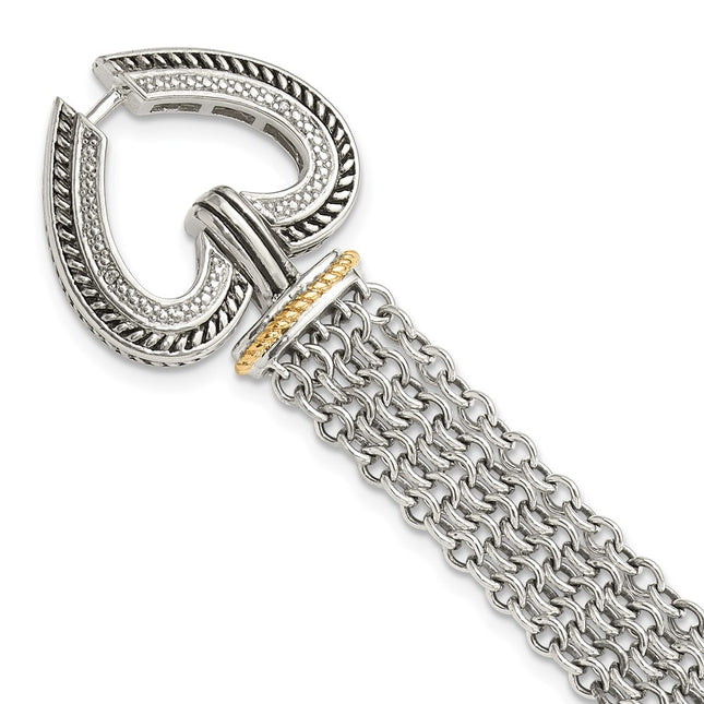 14k/Silver Two-Tone Bracelets Style QTC183 - Classique Jewelry Inc.