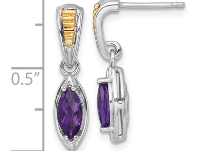 14k/Silver Two-Tone Earrings Style QTC1833 - Classique Jewelry Inc.