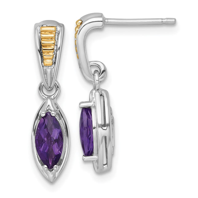 14k/Silver Two-Tone Earrings Style QTC1833 - Classique Jewelry Inc.