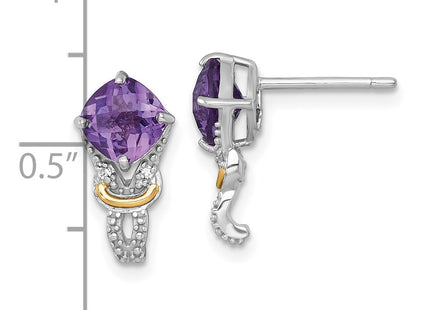 14k/Silver Two-Tone Earrings Style QTC1835 - Classique Jewelry Inc.