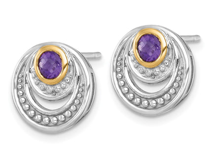 14k/Silver Two-Tone Earrings Style QTC1839 - Classique Jewelry Inc.