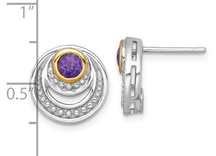 14k/Silver Two-Tone Earrings Style QTC1839 - Classique Jewelry Inc.