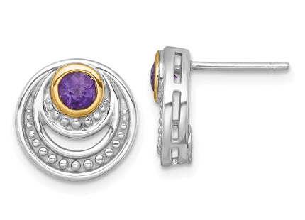 14k/Silver Two-Tone Earrings Style QTC1839 - Classique Jewelry Inc.