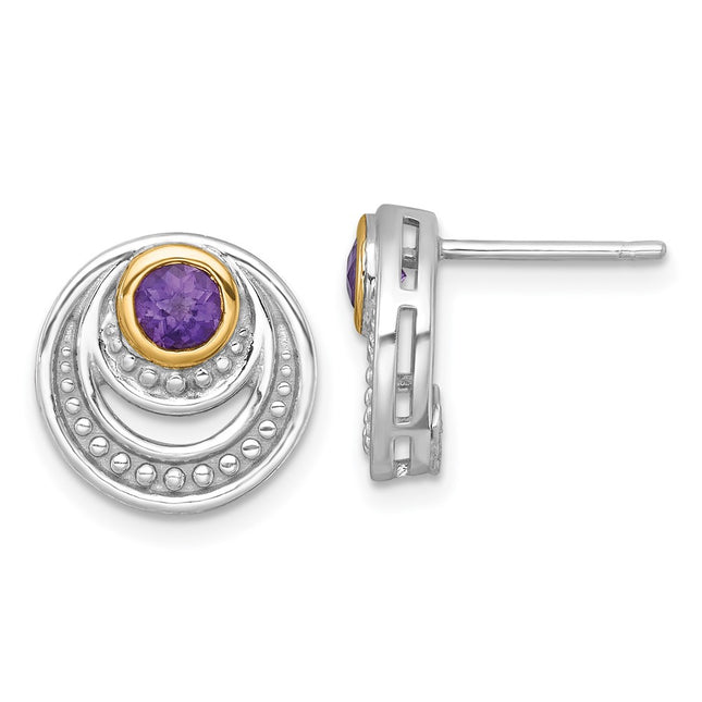 14k/Silver Two-Tone Earrings Style QTC1839 - Classique Jewelry Inc.