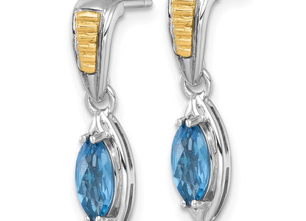 14k/Silver Two-Tone Earrings Style QTC1847 - Classique Jewelry Inc.