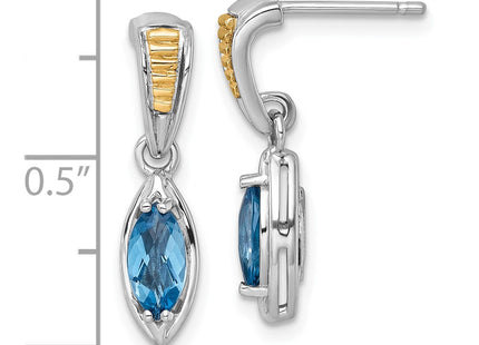 14k/Silver Two-Tone Earrings Style QTC1847 - Classique Jewelry Inc.