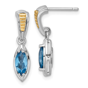 14k/Silver Two-Tone Earrings Style QTC1847 - Classique Jewelry Inc.
