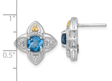 14k/Silver Two-Tone Earrings Style QTC1852 - Classique Jewelry Inc.