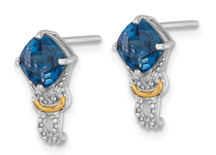 14k/Silver Two-Tone Earrings Style QTC1854 - Classique Jewelry Inc.