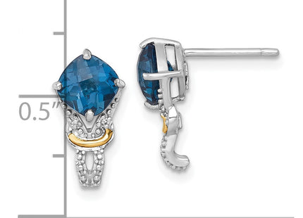 14k/Silver Two-Tone Earrings Style QTC1854 - Classique Jewelry Inc.