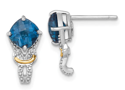 14k/Silver Two-Tone Earrings Style QTC1854 - Classique Jewelry Inc.