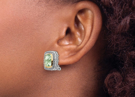 14k/Silver Two-Tone Earrings Style QTC194 - Classique Jewelry Inc.