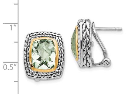 14k/Silver Two-Tone Earrings Style QTC194 - Classique Jewelry Inc.