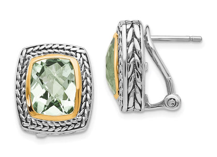 14k/Silver Two-Tone Earrings Style QTC194 - Classique Jewelry Inc.