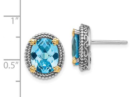 14k/Silver Two-Tone Earrings Style QTC226 - Classique Jewelry Inc.