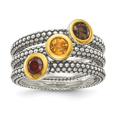 Sterling silver quartz stackable band
