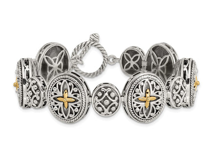 14k/Silver Two-Tone Bracelets Style QTC294 - Classique Jewelry Inc.