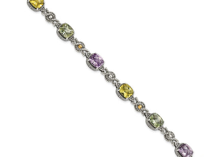 14k/Silver Two-Tone Bracelets Style QTC295 - Classique Jewelry Inc.