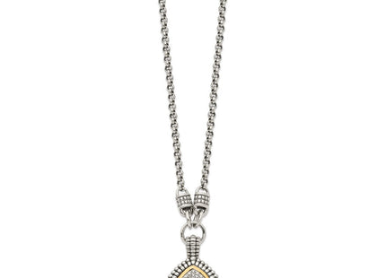 Shey Couture Sterling Silver with 14K Accent Antiqued Diamond Necklace (Style QTC3)