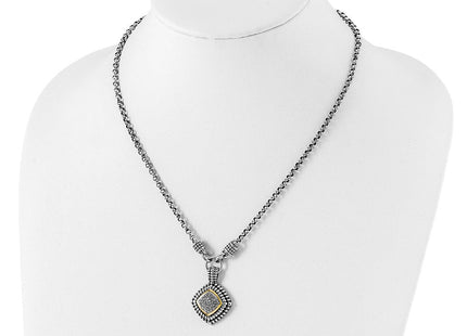 Shey Couture Sterling Silver with 14K Accent Antiqued Diamond Necklace (Style QTC3)