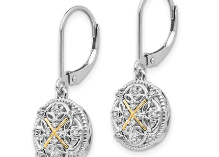 14k/Silver Two-Tone Earrings Style QTC317 - Classique Jewelry Inc.
