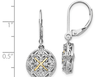 14k/Silver Two-Tone Earrings Style QTC317 - Classique Jewelry Inc.