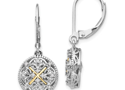 14k/Silver Two-Tone Earrings Style QTC317 - Classique Jewelry Inc.