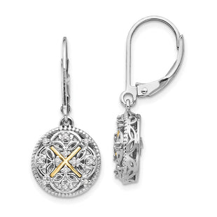 14k/Silver Two-Tone Earrings Style QTC317 - Classique Jewelry Inc.