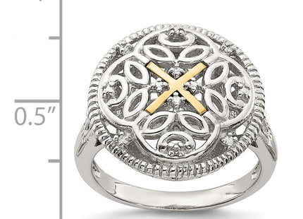 14k/Silver Two-Tone Rings Style QTC318 - Classique Jewelry Inc.