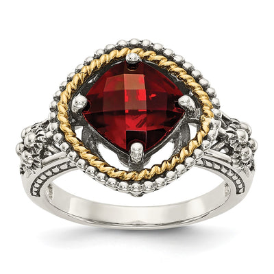 Sterling silver garnet ring