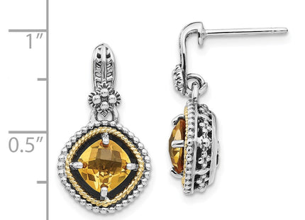 14k/Silver Two-Tone Earrings Style QTC365 - Classique Jewelry Inc.