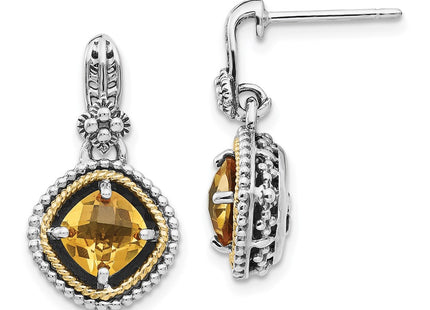 14k/Silver Two-Tone Earrings Style QTC365 - Classique Jewelry Inc.