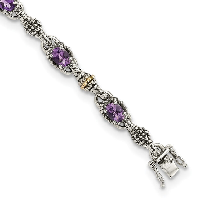 14k/Silver Two-Tone Bracelets Style QTC406 - Classique Jewelry Inc.