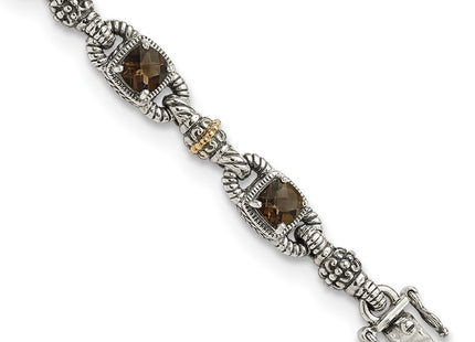 14k/Silver Two-Tone Bracelets Style QTC417 - Classique Jewelry Inc.