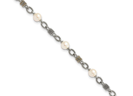 14k/Silver Two-Tone Bracelets Style QTC424 - Classique Jewelry Inc.